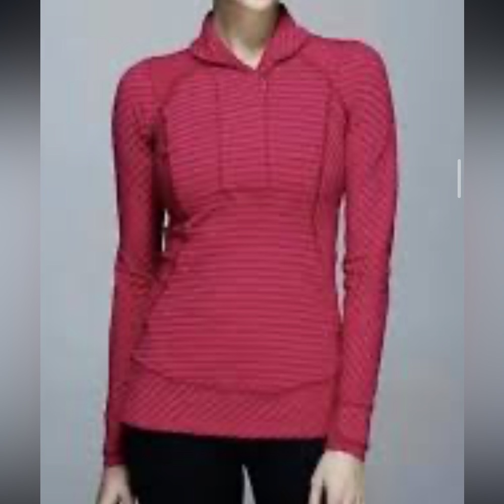 Lululemon Athletica pink and Red Striped pull over